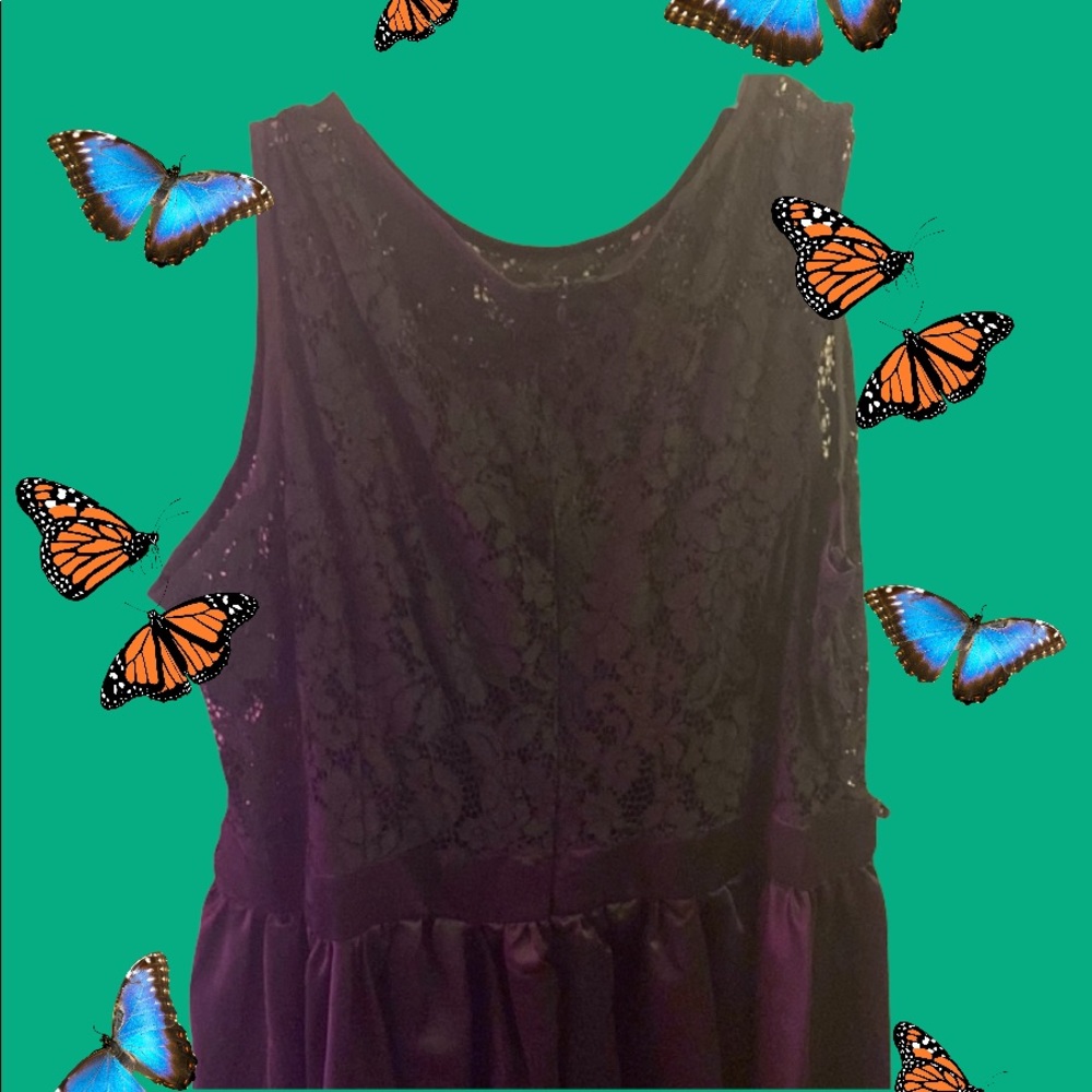 All black flower dress